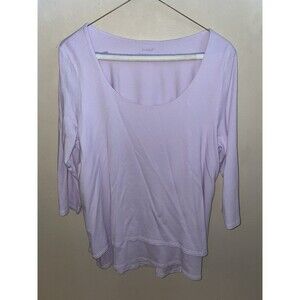 J.Jill Pure Jill Elliptical Layered Top Lavender Soft Stretch Knit Asymmetrical